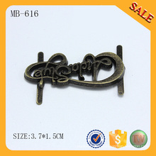 MB616 Custom letter logo plaque de métal antique